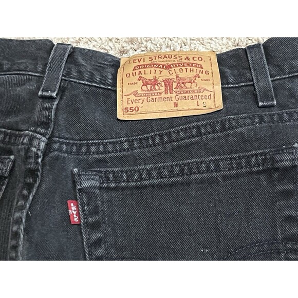 Levi’s 550 Relaxed Fit Tapered Jeans Size 14 MIS S 30x28 Black Denim MADE IN USA - Picture 10 of 10